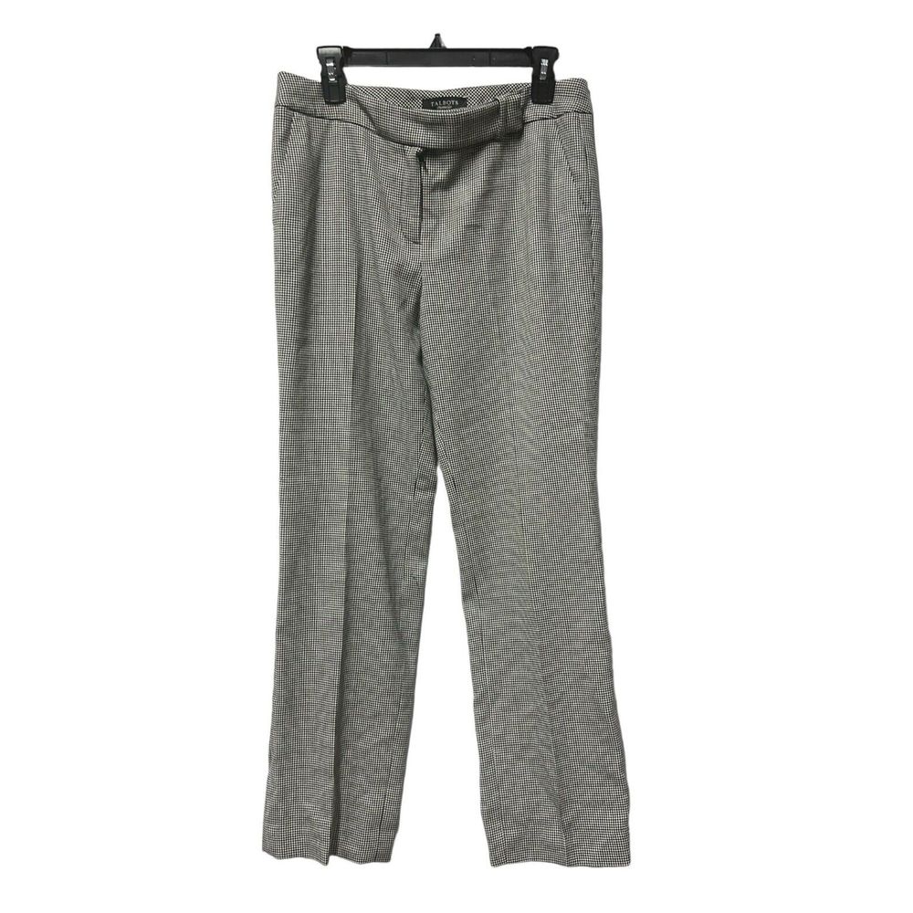 Talbots Signature Flare Womens Size Medium Lined Black White Gingham Pants